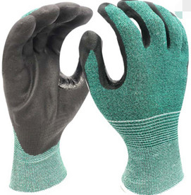 Multi Colored PPE Protective Gloves Mittens 18 Gauge Knitted Nylon Pu Dipped Dmf