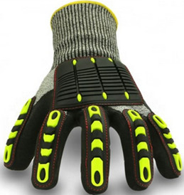 PU Coated PPE Protective Gloves Safety Personal Protective Gloves Anti Oil ANSI 4