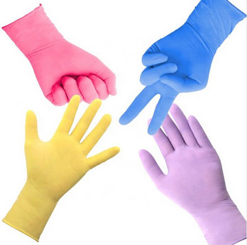 Colorful Nitrile Disposable Gloves Protection Waterproof For Household Beauty