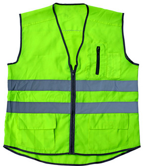 PPE Reflective Safety Workwear Vest Reflective Stripe With Pocket Zipper