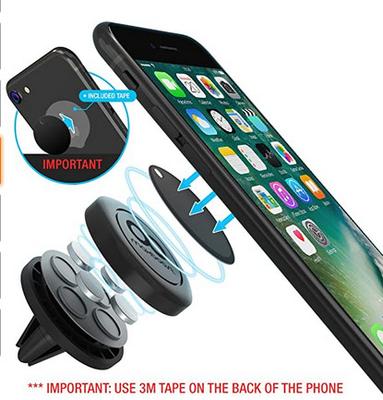 Car Mount Universal Air Vent Magnetic Phone Car Mounts Holder for iPhone 11 Pro Xs Max XR X 8 7 Plus 6, Galaxy S20 Ultra
