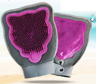 Bath Massage Pet Grooming Gloves Pet Hair Removal Glove Double Sided Eco Friendly