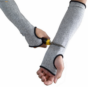 HPPE Anti Cut PPE Protective Gloves Pair Pack Grey Arm Long Sleeve 17 Inch