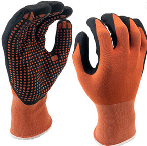 Coated Nitrile Dots Personal Protective Equipment Gloves Nylon Spandex Liner