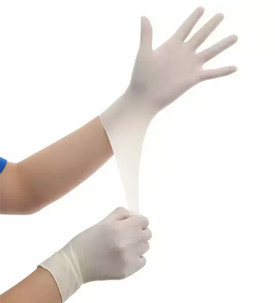 White Color Disposable Protective Gloves Customized Nitrile PVC Latex Material