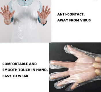 Transparent Disposable Safety Gloves Ldpe Custom For Kitchen Cleaning