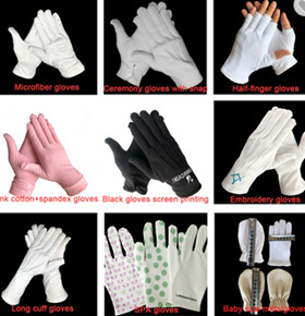 Ceremony Breathable White Cotton Gloves With Wristband For Cosmetic Barber Shop