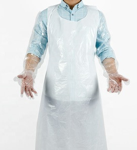 Waterproof Disposable Protective Coveralls Apron Type White Anti Dust Pe Plastic