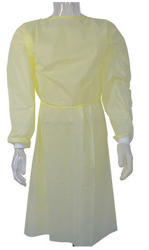 Safety Yellow Disposable Waterproof Overalls Pp Pe Coated Nonwoven Isolation