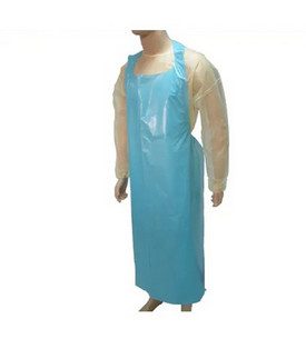 Custom Bule Disposable Protective Coveralls , CPE Long Sleeve Plastic Apron