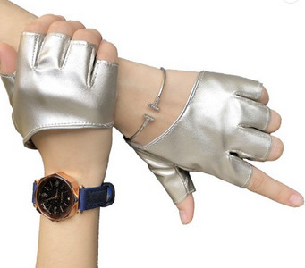 Fingerless Driving Ladies Fashion Gloves PU Half Finger Ladies Leather Gloves