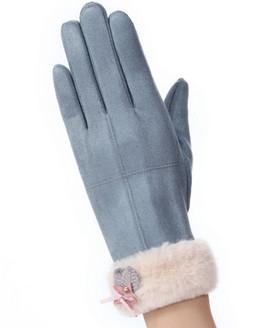 Women Leather Touch Screen Gloves Outdoor Warm Cute Dating Party