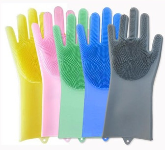 Heat Resistant Silicone Cleaning Gloves Custom Magic Silicone Dishwashing Gloves