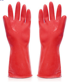 Household Cleaning Latex Gloves , Silicone Dishwashing Kitchen Rubber Gloves