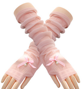 Fashion Womens Summer Gloves Long Dew Sunscreen Ice Silk Sleeve Arm Cover