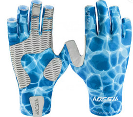 Custom Fingerless Safety Gloves Uv Sun Upf 50+ Spf 50+ Camo Fishing Gloves