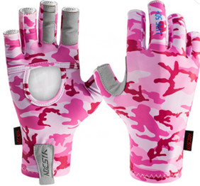 Custom Fingerless Safety Gloves Uv Sun Upf 50+ Spf 50+ Camo Fishing Gloves