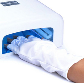 Reusable White Nails UV Protection Gloves For Gel Manicures With UV/LED Lamps