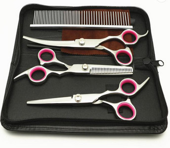 Metal Dog Grooming Brush Kit Fast Hair Remover Scissor Easy To Handle