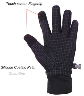 Black Outdoor Sport Gloves Camping Driving Touch Screen Warm Lining