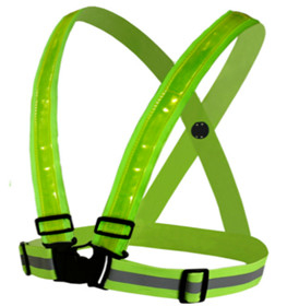 Adjustable PPE Safety Workwear LED Reflective Running Vest For Outdoor