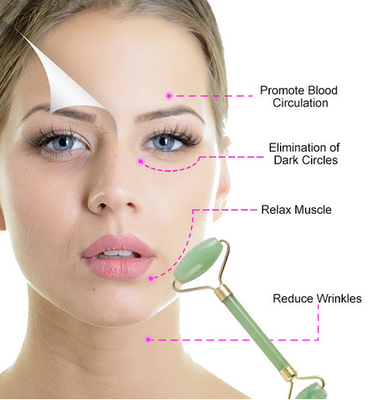 Green Gua Sha Scraping Tool , Facial Jade Roller For Face Massage