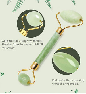 Green Gua Sha Scraping Tool , Facial Jade Roller For Face Massage